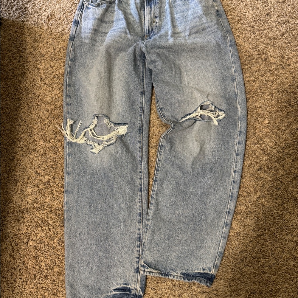 Distressed Blue Jeans 90s Baggy